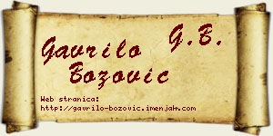 Gavrilo Božović vizit kartica